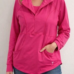 Women's Hot Pink Quarter-Zip Pullover Hoodie